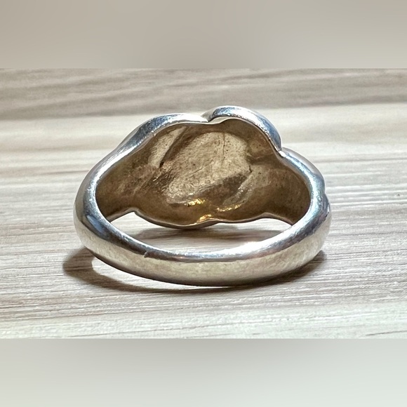 Vintage Designer Signed MWS Sterling Silver Abstract Modernist Ring, Size 8.5 - Picture 4 of 11